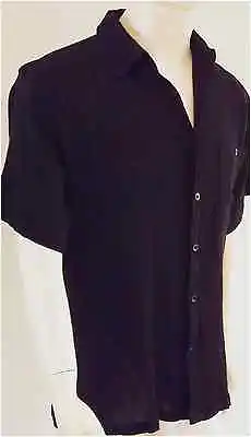 BNWT  Mens S/s Black Cheese Cloth Collar Shirtsize=M • $19.57