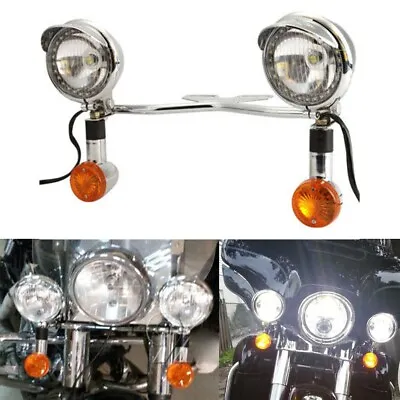 US Motorcycle Passing Turn Signal Spot Light Bar Fit Yamaha V Star 650 1100 1300 • $69.99