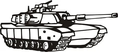 Abrams Tank Military 1 Color Window Wall Vinyl Decal Sticker Printed • $4.70