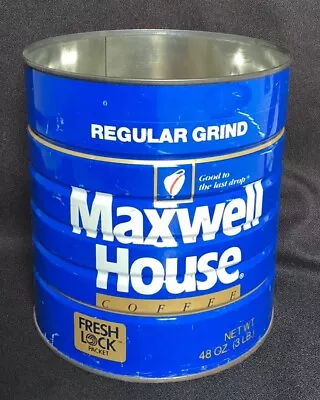 Vintage 3lb./48 Ounces Maxwell House Coffee Can Tin - No Lid  • $15