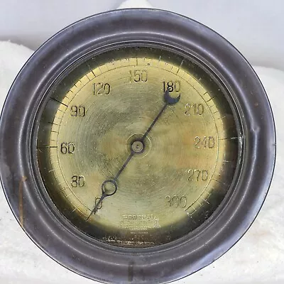 Federal 22C Brass Gauge 0-300 PSI 7  Diameter Vintage • $125