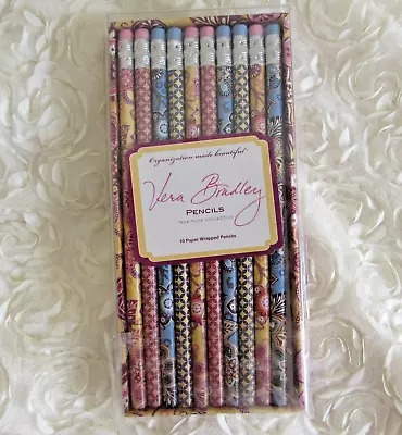 Vera Bradley Paper-Wrapped Pencils 10 Pc Take Note Collection Floral Retired • $15