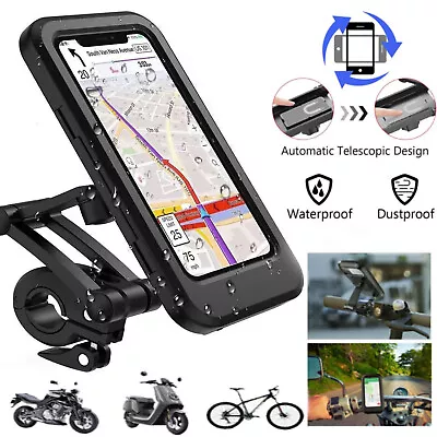 Waterproof Case Motorcycle Bicycle Handlebar Phone Mount Bike Cell Phone Holder • $27.90