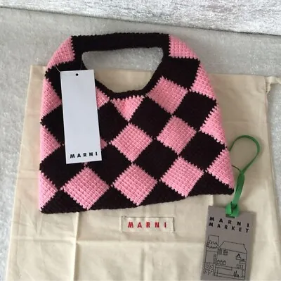 MARNI Knit Handbag Pink Approx. 34 Cm X 20 Cm New • $108