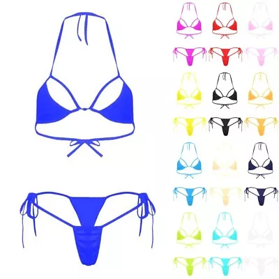 Bikini Set Bra+g-string Bra Halter Neck Hot Girl Suit Swimming Swimwear • $4.97