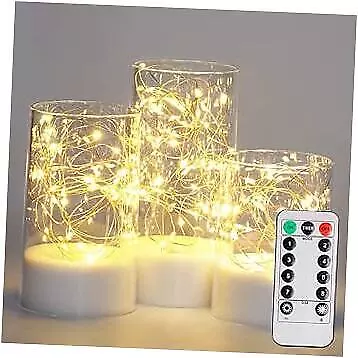 Homemory Clear Flameless Candles With Remote Embedded Twinkle String White • $35.45