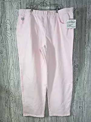 NWT Quacker Factory Dream Jeannes Women's Pink Rhinestone Pull-On Size XL Short • $28.95