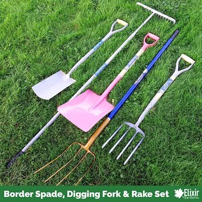 Garden & Horticulture Tool Set | Spades Rakes Shovels & Digging / Border Forks • £9.99