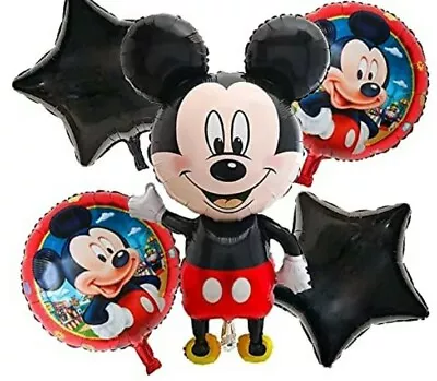 Mickey Mouse 5pc Bouquet Birthday Party Foil Balloons Decorations Party Supplies • £4.87