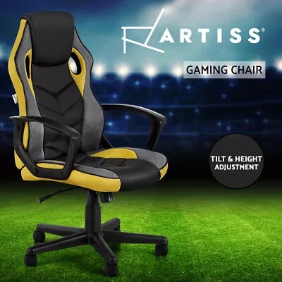 Artiss Gaming Office Chair Computer Executive Racing Chairs High Back Yellow • $105.95