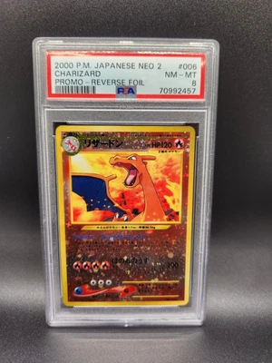 $59 • Buy PSA 8 NMMT Charizard Reverse Foil Neo 2 Promo 2000 Pokemon Cards Japanese G217