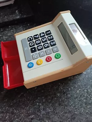 £29.99 • Buy IKEA Wooden Toy Cash Register Till Solar Calculator Led Display W/ Play Money VG