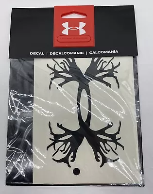 Under Armour 6  Black Vinyl Decal Window Sticker Deer Antlers Hunting Fishing • $6.99