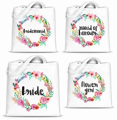 £6.99 • Buy Wedding Bride Bridesmaid Mum Hen Bridal Tote Shopper Shopping Bag Personalised