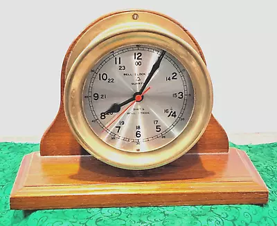 Vintage Bell Clock Co Quartz Ships Bell Strike Brass Clock Working • $125