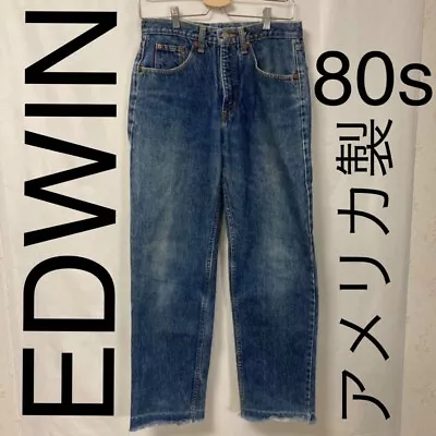 Denim Jeans EDWIN USA 80' JEANS Vintage Blue DENIM Pants Size W:28 Inseam:29 • $59