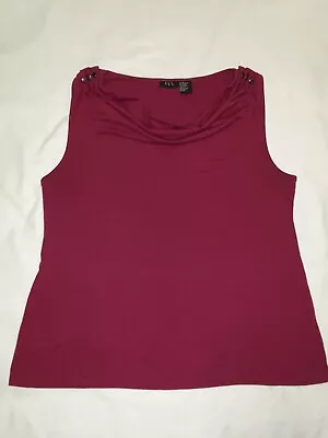 Womens Magenta Purple Cowl Neck Sleeveless Shirt Top XL Extra Large By RQT • $7.99