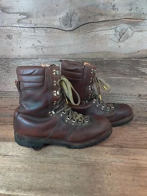 VINTAGE MONT BLANC MENS LEATHER MOUNTAINEERING BOOTS Sz 12D • $49.99