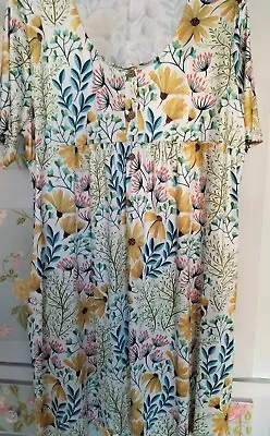 £15 • Buy Dress Floral Button Front Side Pockets Drop Waist