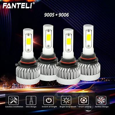 9005+9006 6000K LED 3300W 495000LM Combo Headlight Kits High + Low Beam 6K • $14.98