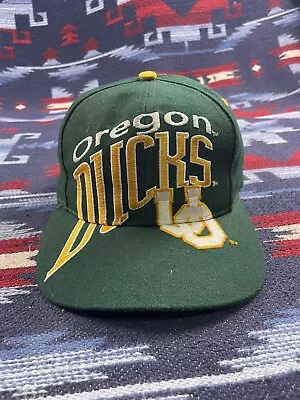 Vtg 90s NCAA Oregon Ducks The Game Big Logo Wool Green Snapback Hat Cap • $62.99