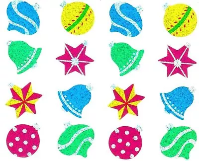 ~ Sparkle Christmas Ornaments Bells Decorations Mrs Grossman Stickers ~ • $1.62