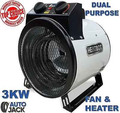 3KW Electric Fan Heater Portable For Trade Workshop Garage Space & Office 230v • £59.99