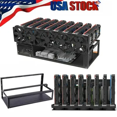 $15.99 • Buy 8 GPU Steel Miner Mining Frame Rig Computer Case Crypto Coin Currency BTC ETH US