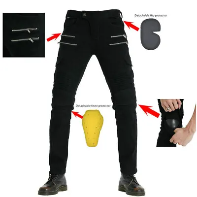 Mens Fitted Motorcycle Jeans Motorbike Pants Denim Trousers Made With Kevlar  • $67.98