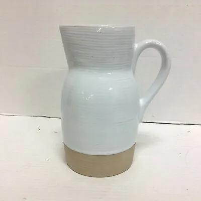 Pottery Barn Quinn Stoneware Water Drink Serving Pitcher Vase Flower Urn 40 Oz • $22.49