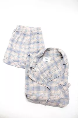 Rails Womens Plaid Pajama Set Pink Blue Cotton Size Medium • $40.81