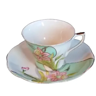 Vintage Ucagco Ivory China Tea Cup And Saucer Occupied Japan Hand Painted EUC • $26.60