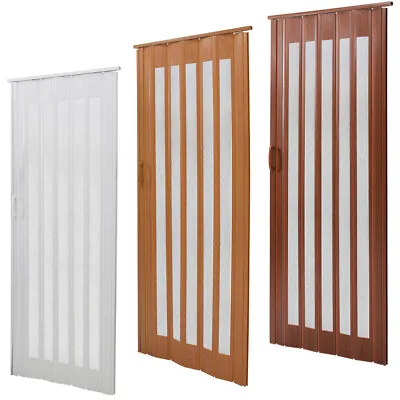 PVC Folding Door With Sliding Track Internal Doors Oak Panel Divider Moisturepro • £59.95
