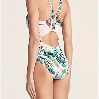 Miraclesuit Pink Floral High Neck Swimsuit Sz Medium • $79