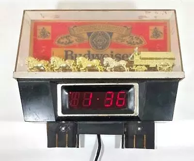 Vintage Budweiser Beer Cash Register Clock Light Clydesdale ~ Bar Tavern *read* • $74.99