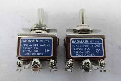 (2) Baomain Rt1322fs Dpdt Momentary Toggle Switches 125vac 20a • $5