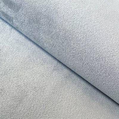 Upholstery Fabric Luxe Velvet Curtain Fabric Material Light Grey - Silver • £1.99