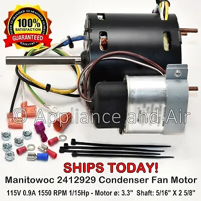 2412929 Manitowoc Ice Cond Fan Motor 115V + Instructions Hardware Ships TODAY! • $159.90