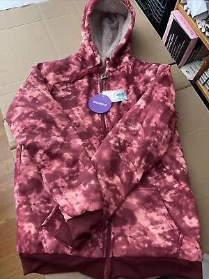 New Jackson Hole Sherpa Lined Hoodie Maroonish • $42