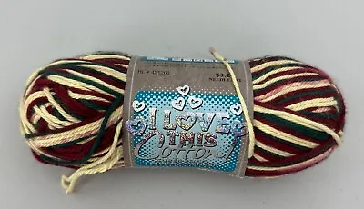 I Love This Cotton Yarn Color 16 Buttercup Print Discontinued Red Green White • $8.99