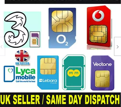 Three SIM Card 4G PAYG Nano / Micro / Standard TRIO Pay As You Go 3 Combi SIM UK • $1.25