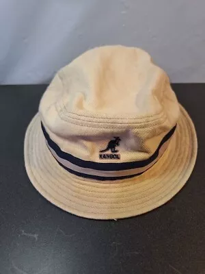 Kangol Stripe Lahinch Bucket Hat - Khaki With Blue  Stripe Medium • $30