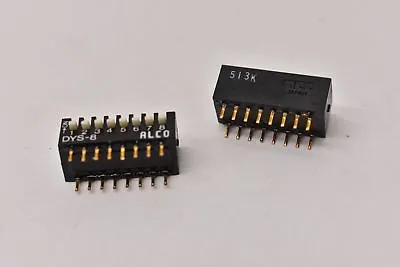 ALCO DYS-8 Switch DIP 8 POS Raised Slide Lot Of 2 • $17.99