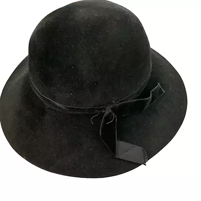 Vintage Betmar New York Black Felt Wool Hat 1960 • $60