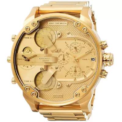 DIESEL Mr Daddy 2.0 Gold Tone Steel Chronograph Quartz Mens Watch DZ7399 • $228.95