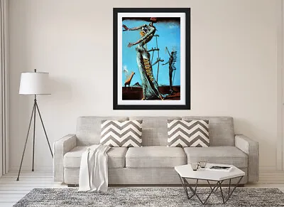 Salvador Dali Burning Giraffe Framed Print Wall Art Picture A1 A2 A3 Size • £19.99