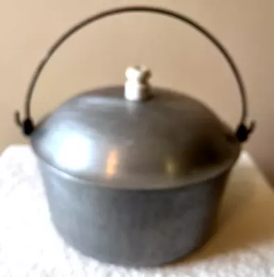 Vintage Majestic Cookware Aluminum Dutch Oven Kettle With Lid 5 Quart W/Handle • $15