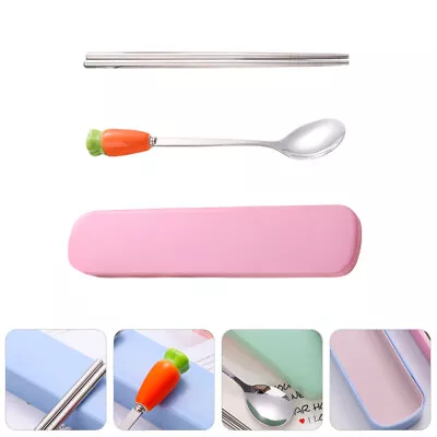 Stainless Steel Cutlery Set With Case - Mixed Colors • £8.28