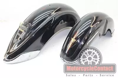 $425.32 • Buy 99-05 Vstar 1100 Front Rear Back Wheel Fender Oem Metal Tire Hugger Pair Black