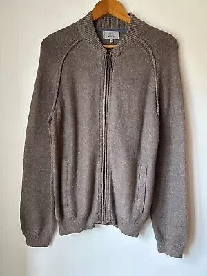 M&S Cardigan Top Zip Up Men’s Stone / Sand  Zip Cardigan Size Small Pockets VGC • £9.99